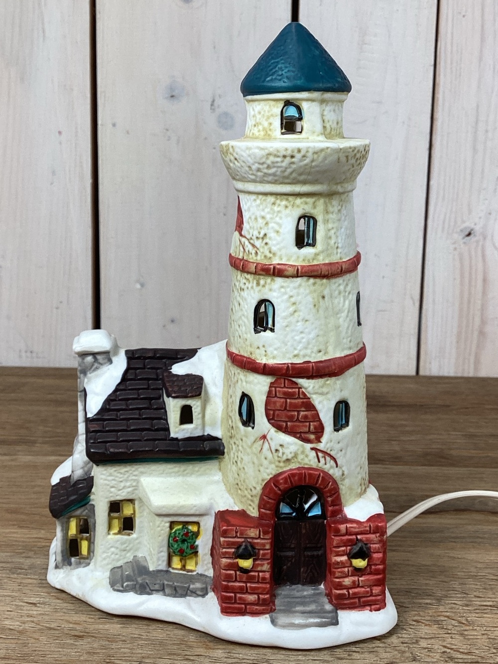 Ceramic Lighted Holiday Lighthouse Christmas